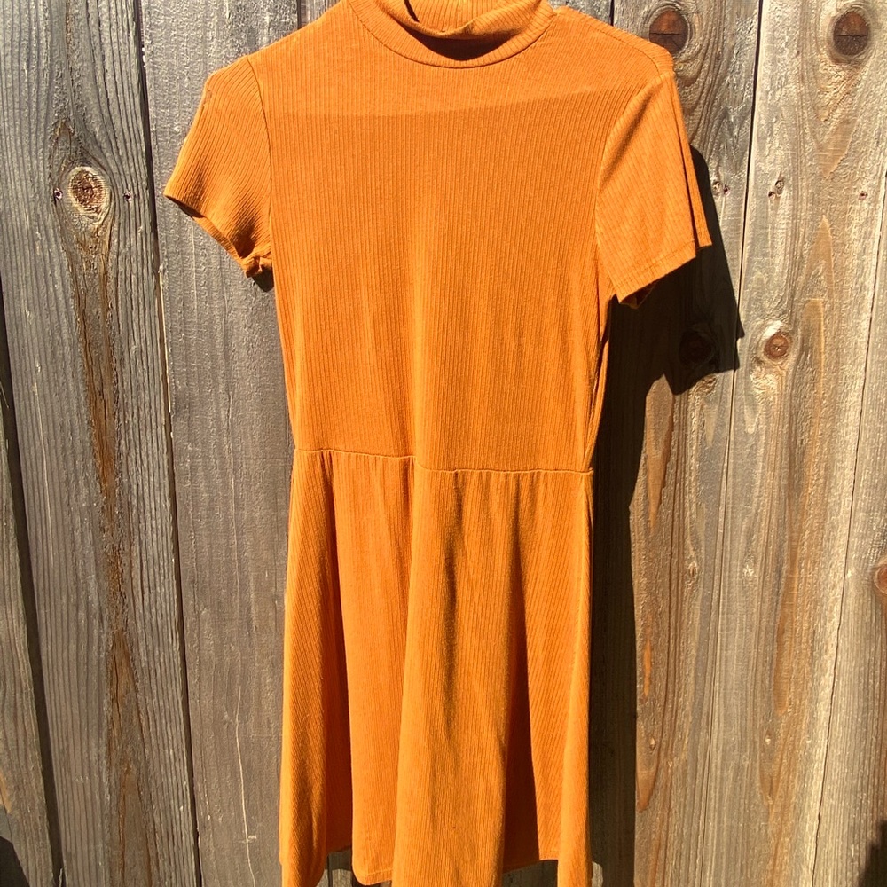Forever 21 orange turtle neck mini dress